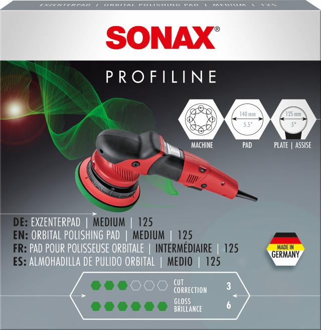 SONAX Polerskive Grøn - Medium (125 mm / 140 mm)