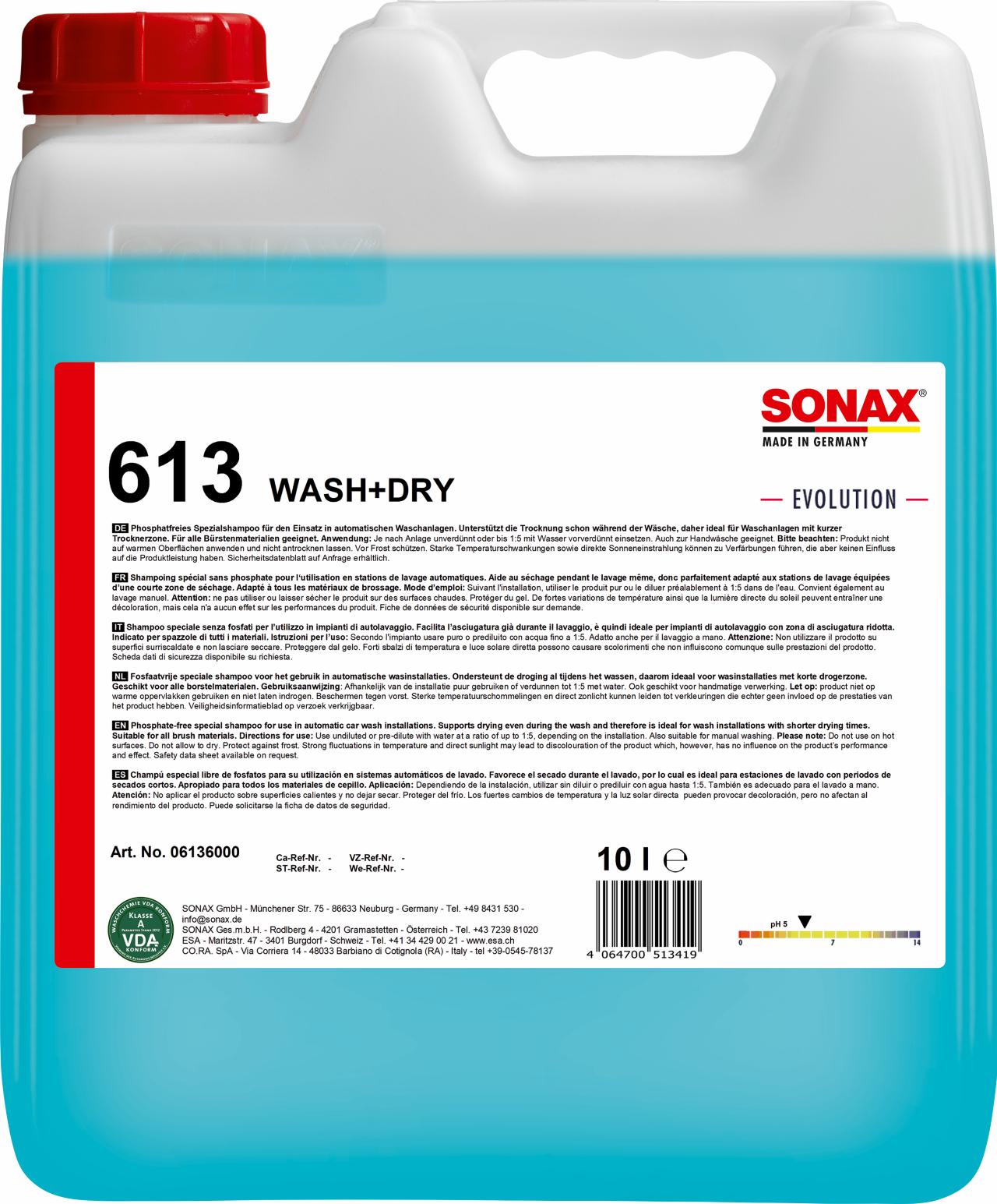 SONAX Wash + Dry EVOLUTION 10L
