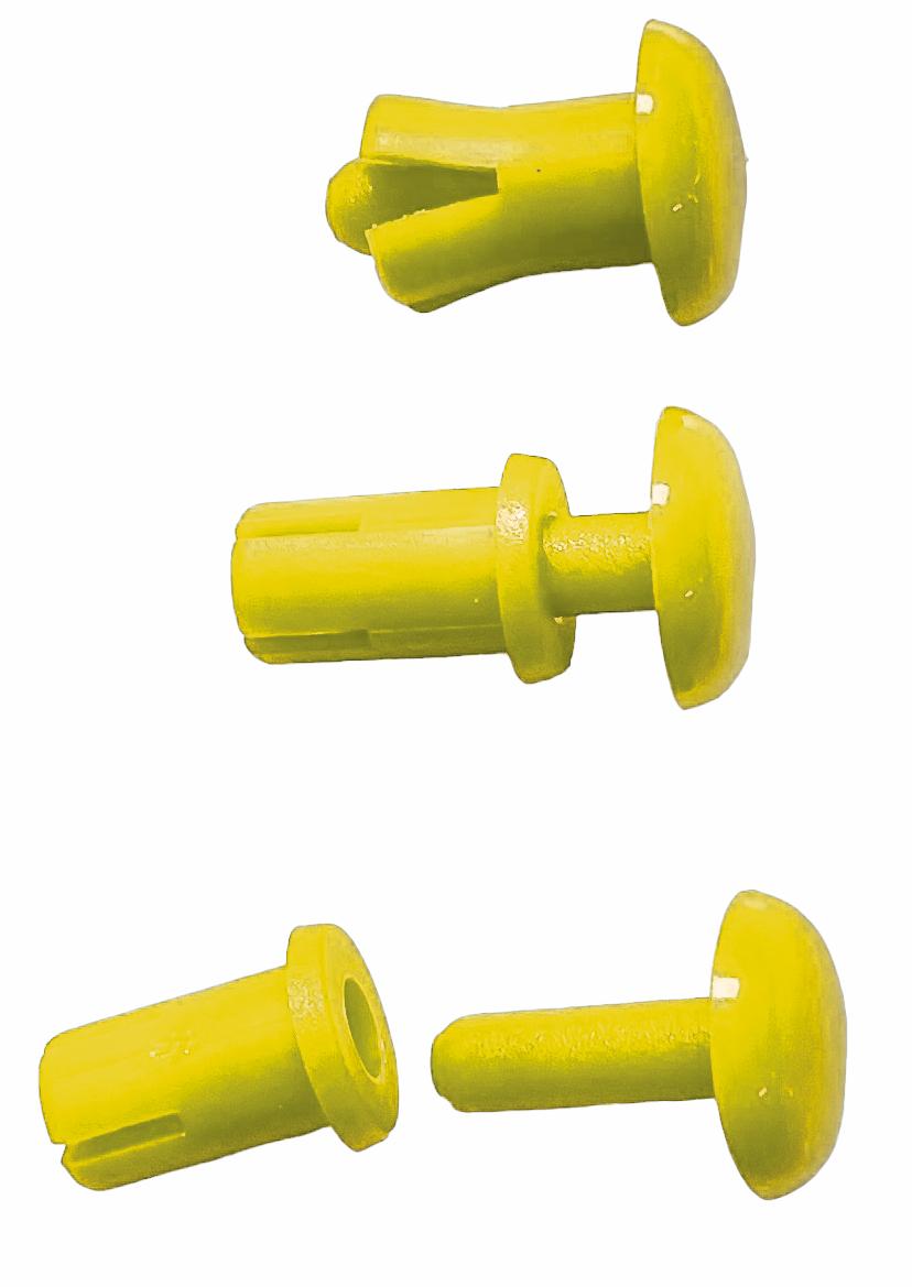 Nummerplade clips - Gul 100 stk