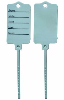 Nøgletags - Lysgrå - 200 stk. inkl. 2 tusser