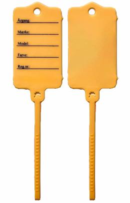 Nøgletags - Orange - 200 stk. inkl. 2 tusser