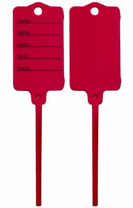 Nøgletags - Rød - 200 stk. inkl. 2 tusser