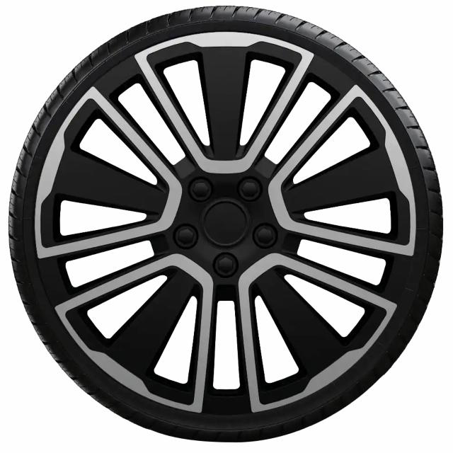 Hjulkapselsæt Scuba Silver Black 15