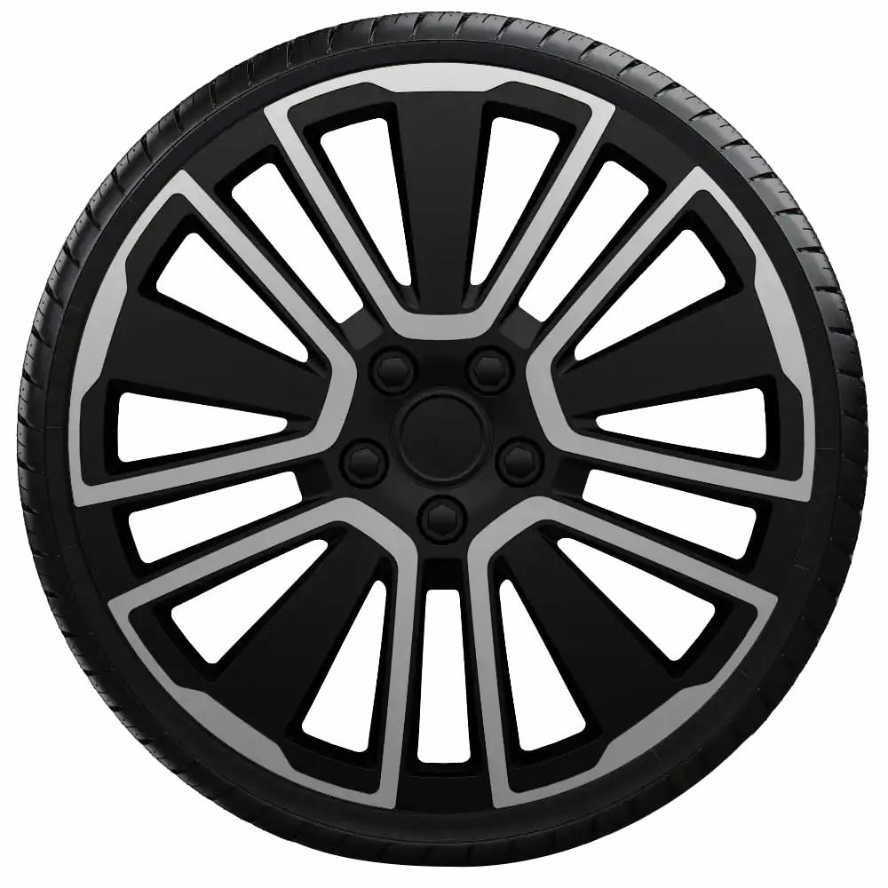 Hjulkapselsæt Scuba Silver Black 16